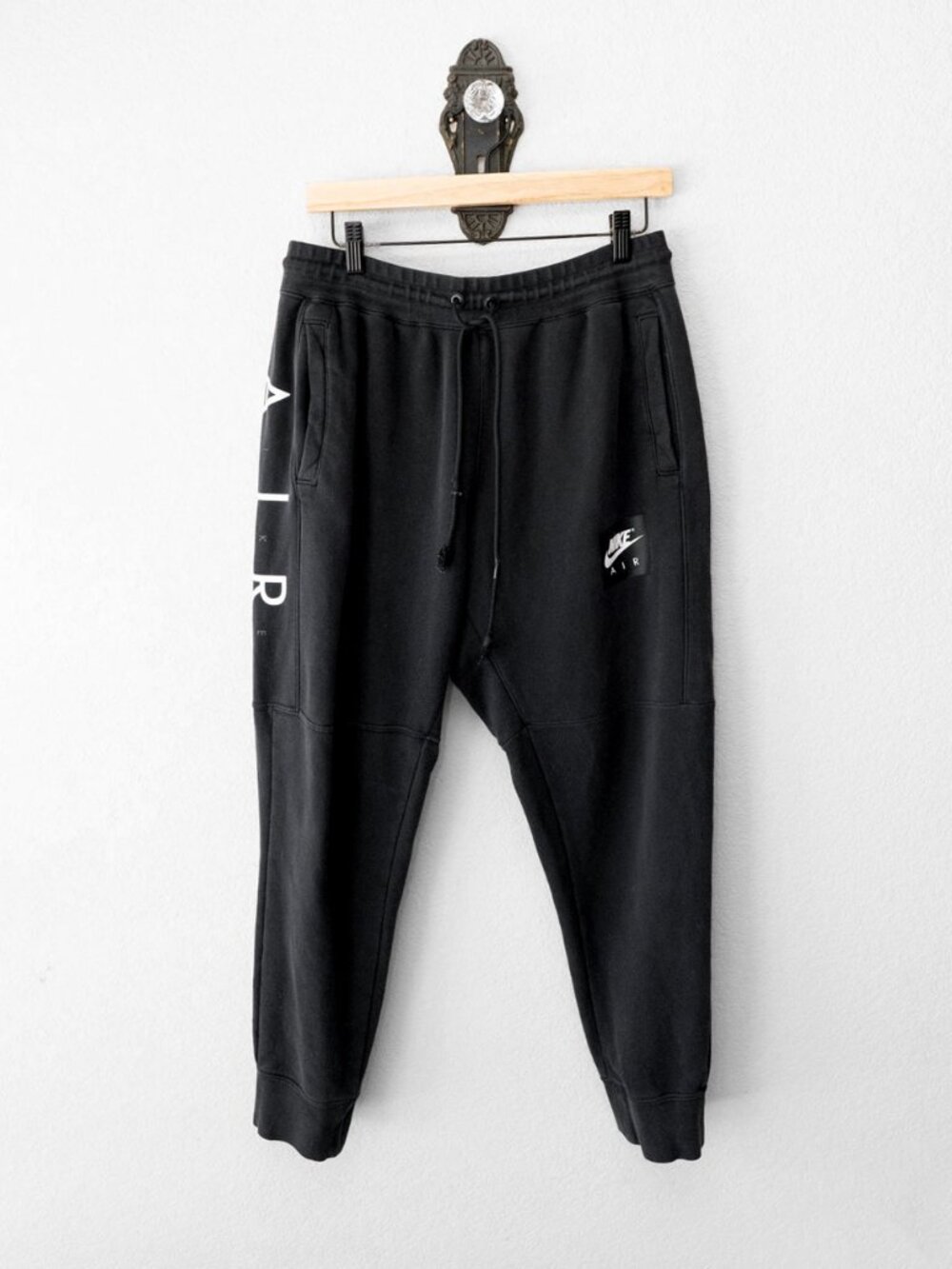 Nike Air Fleece Joggers Mens L Black AT5259-010 AIR Logo Sweatpants Limited